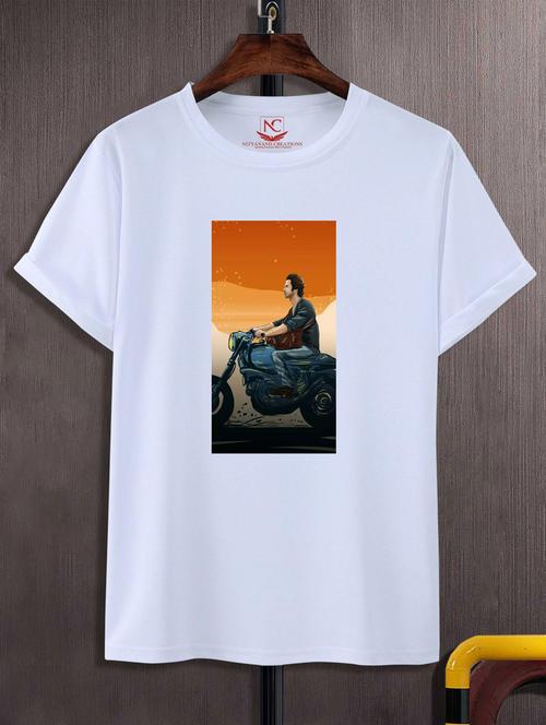 unisex white graphic printed t-shirt - 20847375 -  Standard Image - 0