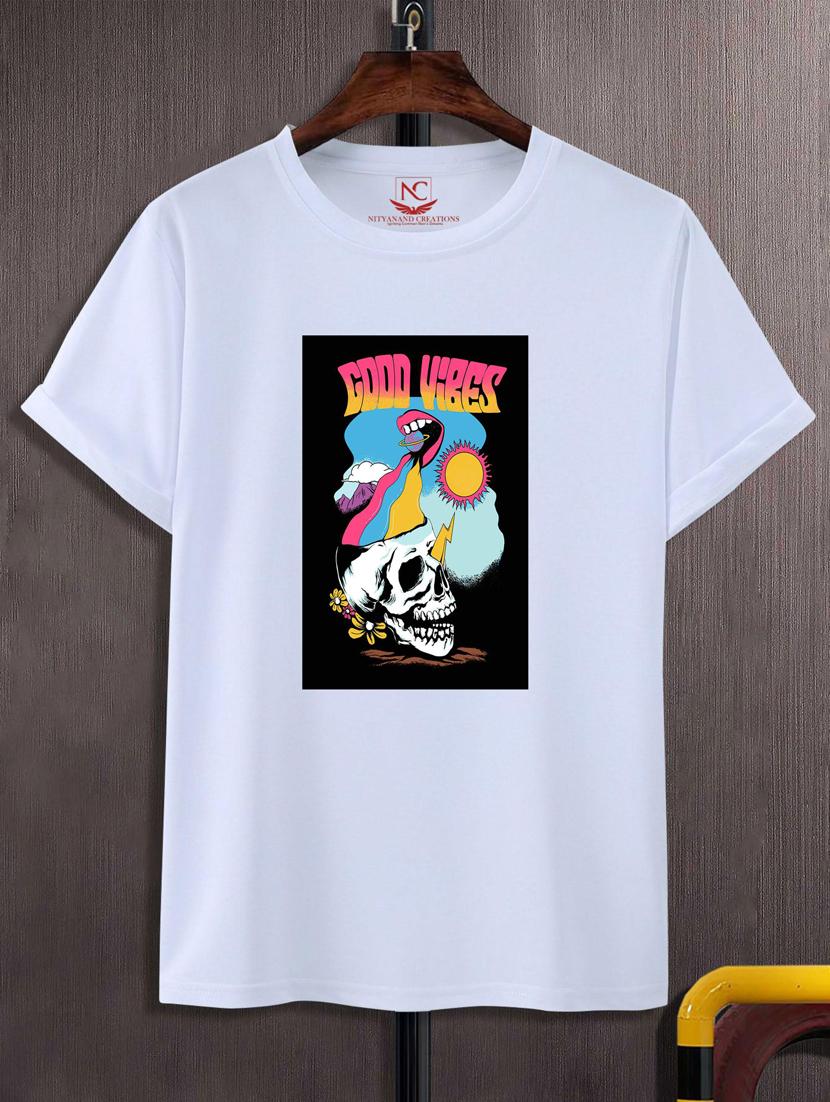 unisex white graphic print t-shirt - 20847385 - Zoom Image - 0