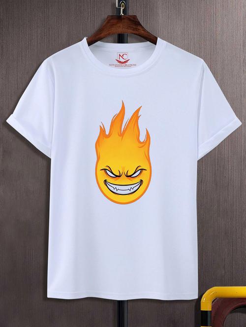 unisex white graphic print t-shirt - 20847386 -  Standard Image - 0