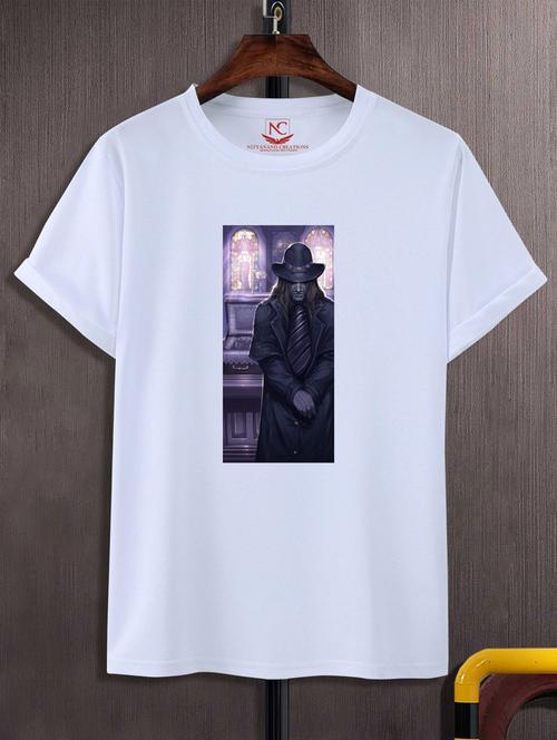 unisex white graphic printed t-shirt - 20847401 -  Standard Image - 0