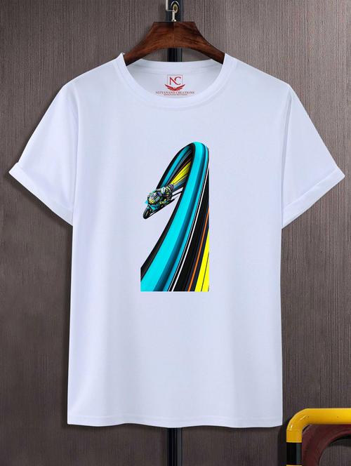 unisex white graphic printed t-shirt - 20847403 - Standard Image - 0