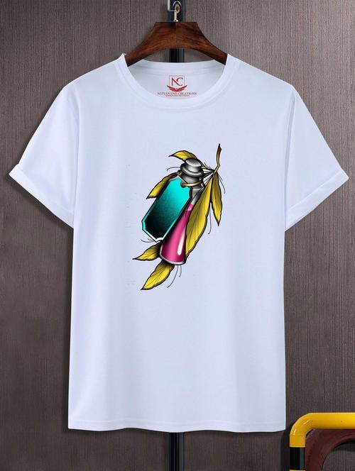 unisex white graphic printed t-shirt - 20847404 - Standard Image - 0