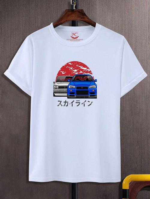unisex white graphic printed t-shirt - 20847411 - Standard Image - 0