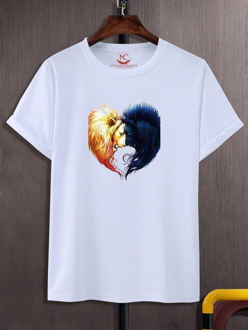 unisex white graphic printed t-shirt - 20847415 - Standard Image - 0