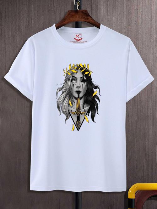 unisex white graphic printed t-shirt - 20847419 - Standard Image - 0
