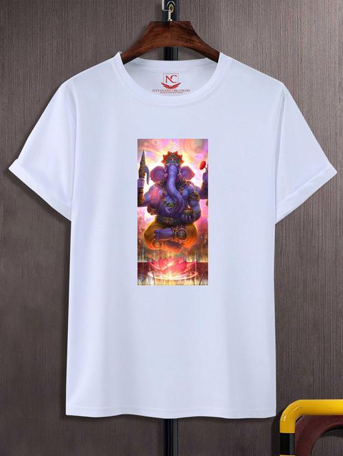 unisex white graphic print t-shirt - 20847423 - Standard Image - 0