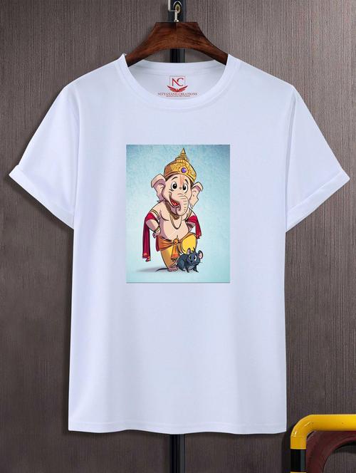 unisex white graphic printed t-shirt - 20847427 -  Standard Image - 0