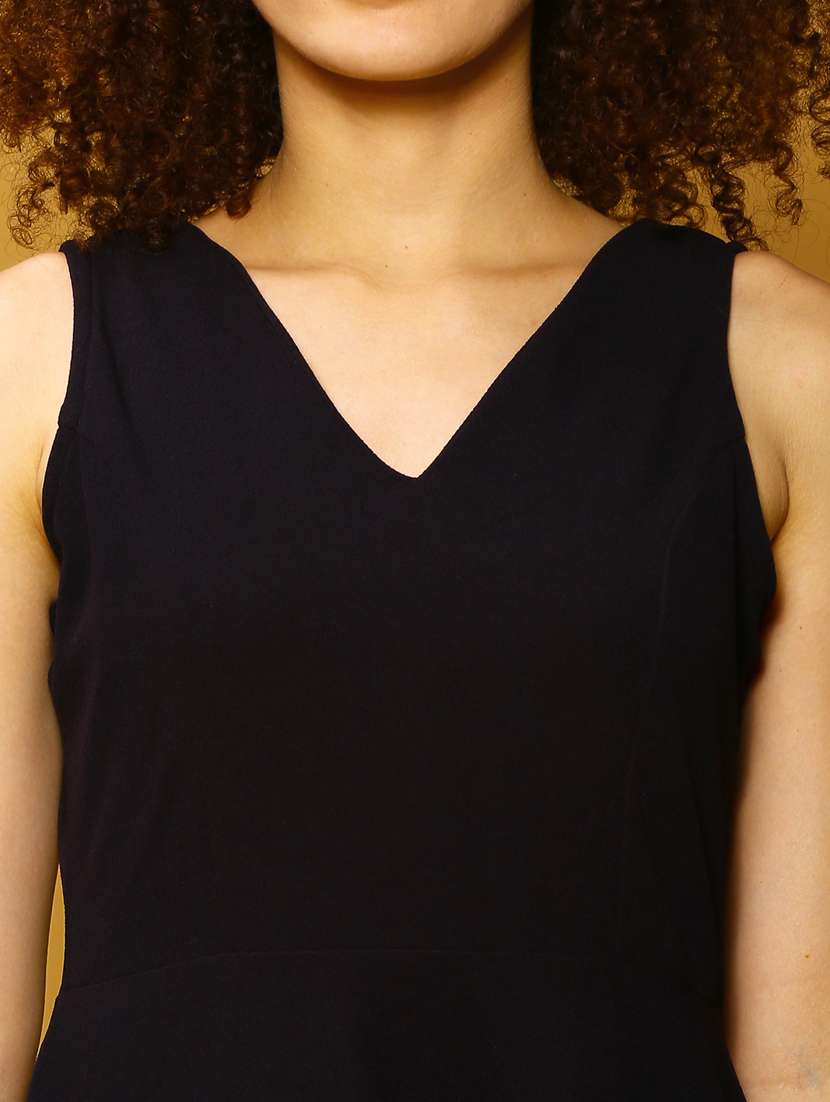 women black solid fit & flare dress - 20847853 - Standard Image - 5
