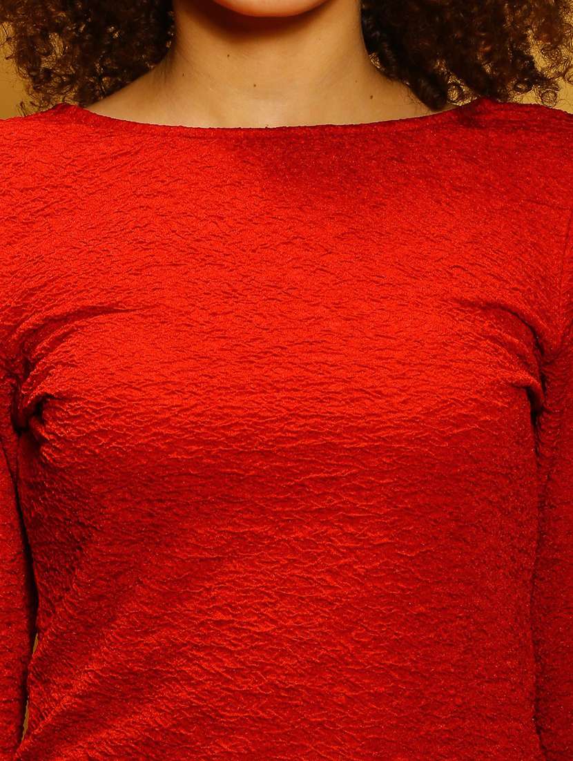 Women Red Solid Bodycon Dress - 20847858 -  Standard Image - 5