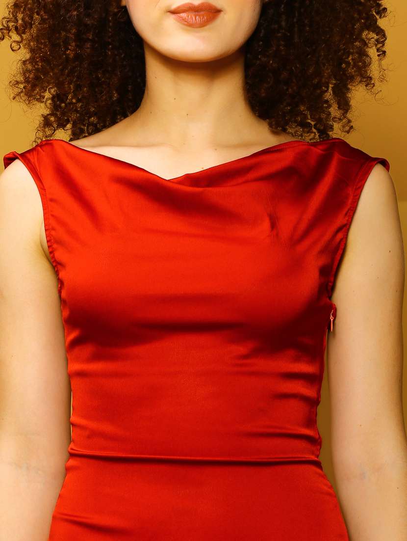 women red solid bodycon dress - 20847860 -  Standard Image - 5