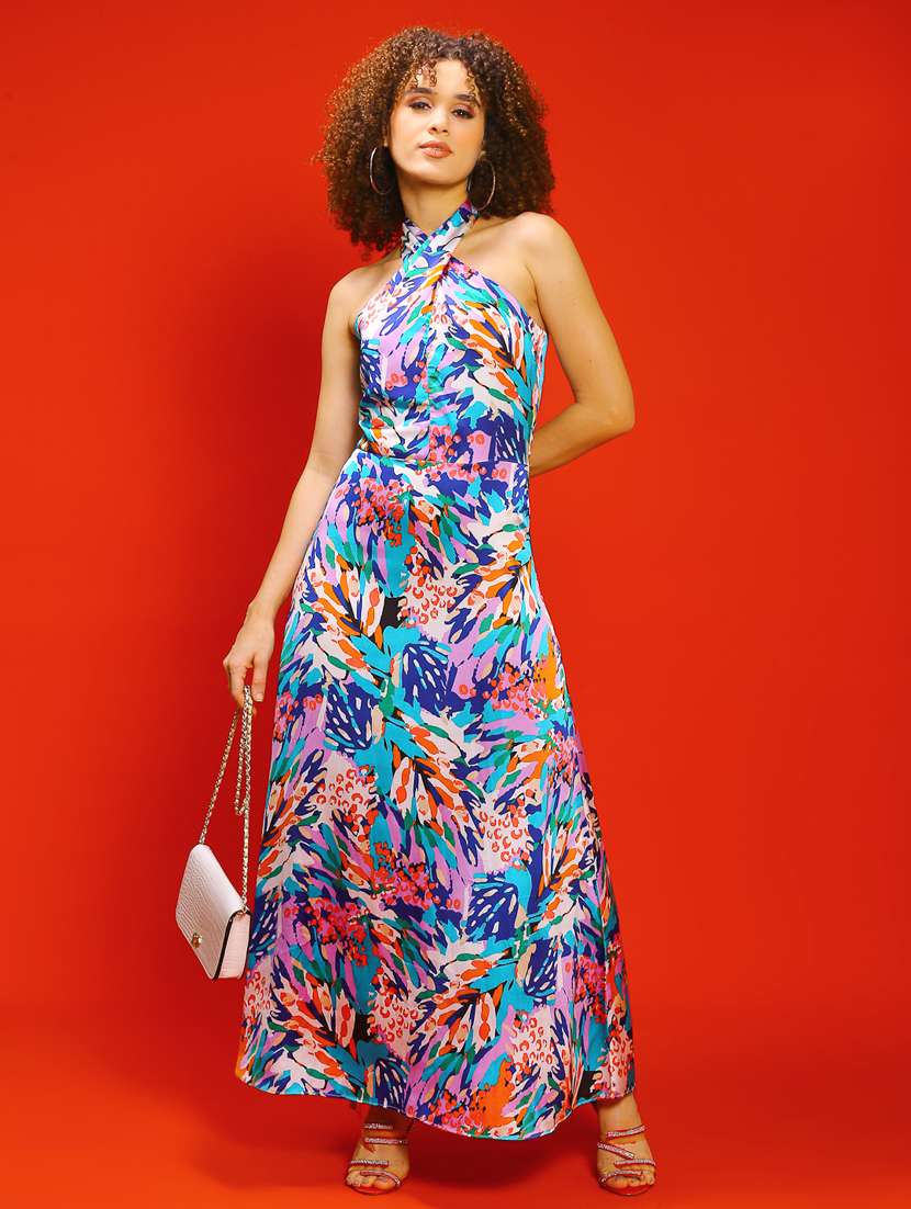 women multicolored printed fit & flare dress - 20847872 -  Zoom Image - 0