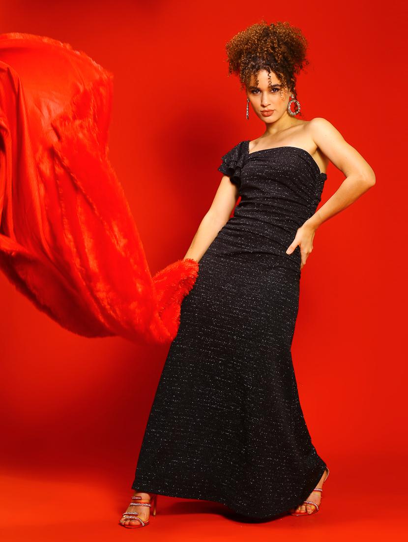 women black self-designed a-line dress - 20847895 - Standard Image - 3