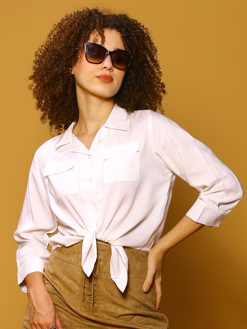 off white viscose shirt top - 20847919 - Zoom Image - 0
