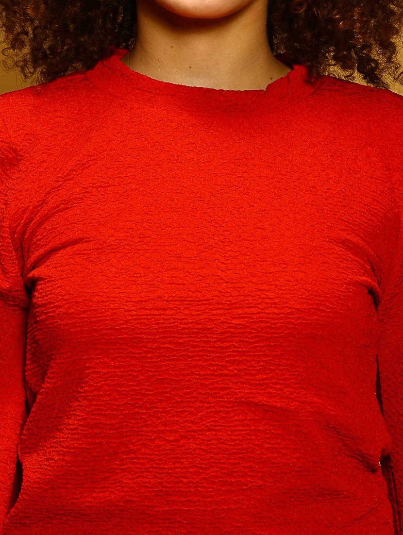red self design detailed short top - 20847930 - Standard Image - 5