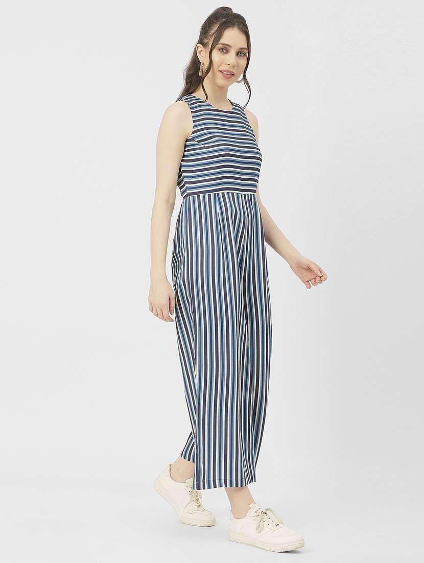 women multicolored stripes full leg jumpsuit - 20847948 -  Standard Image - 3