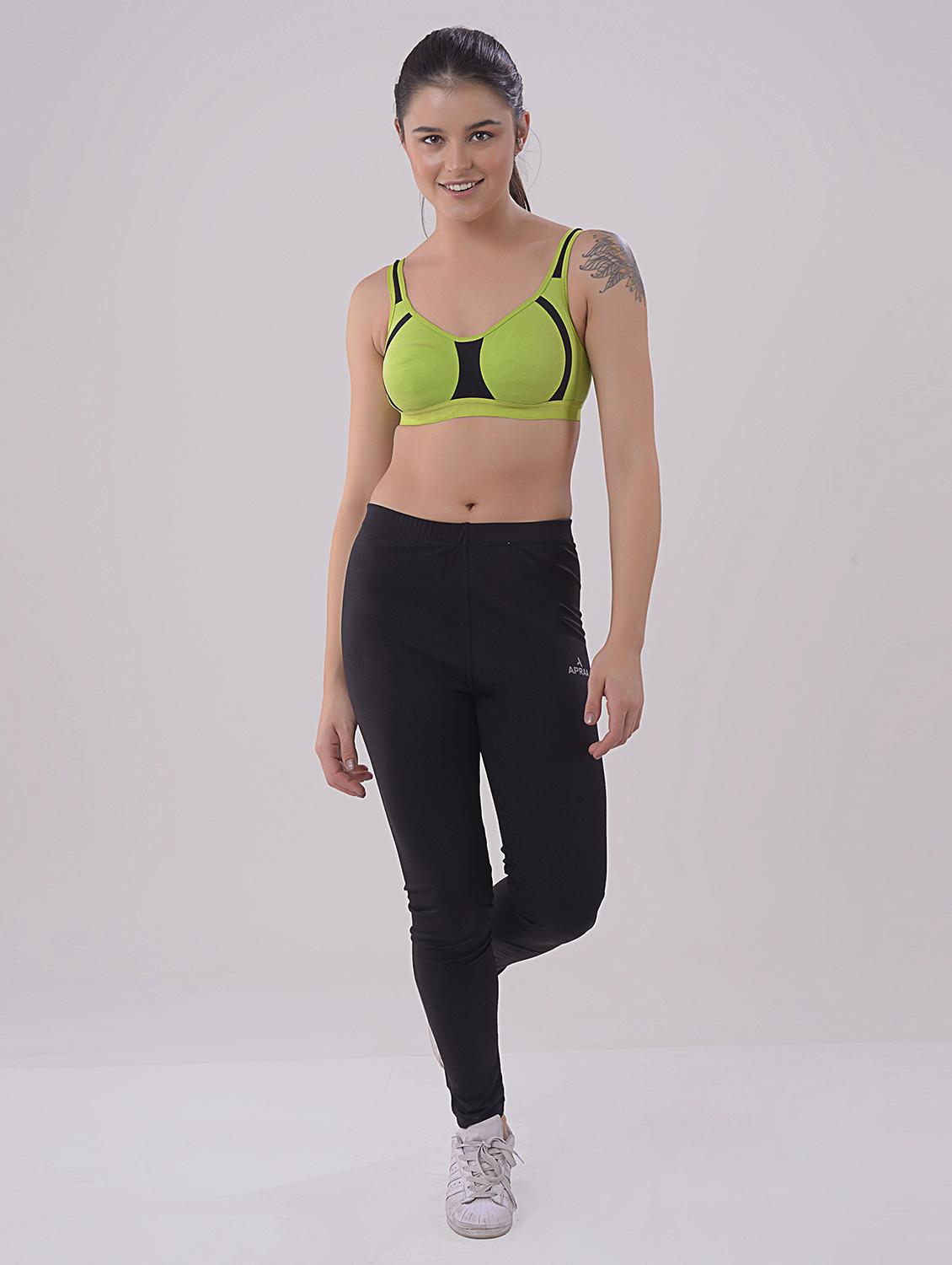 green cotton blend sports bra - 20848280 - Standard Image - 3