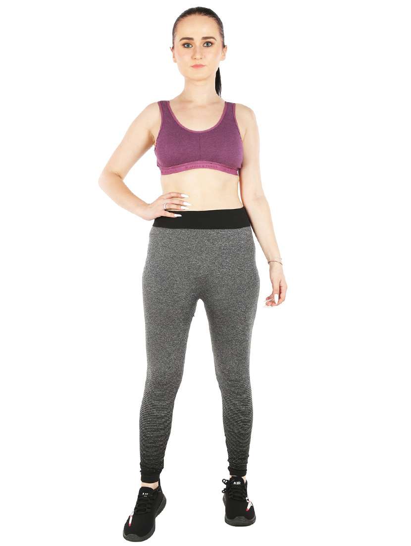 purple cotton blend sports bra - 20848464 - Standard Image - 3