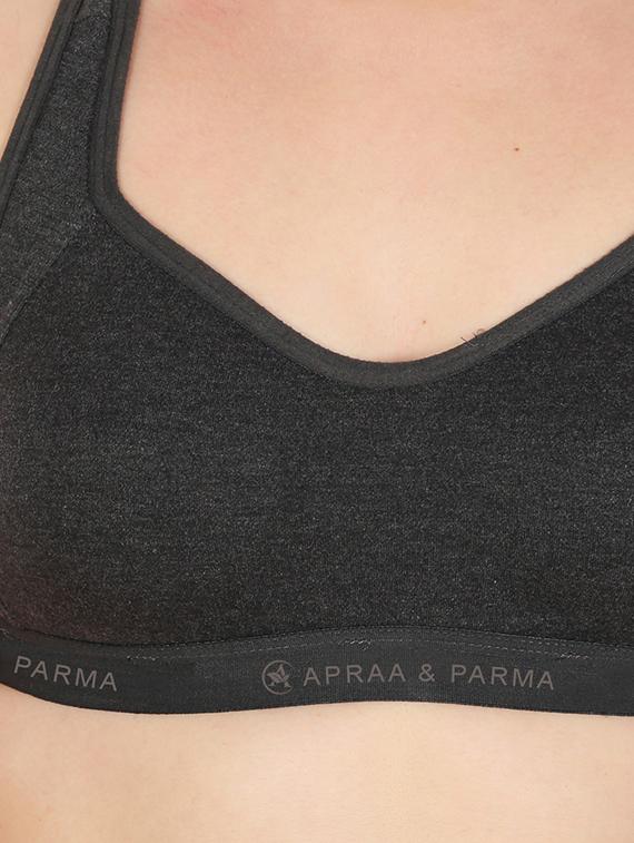 black cotton blend sports bra - 20848468 - Standard Image - 5