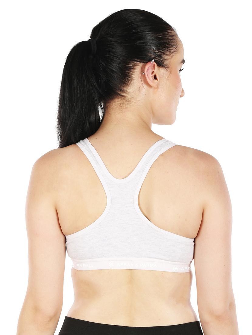 grey cotton blend sports bra - 20848470 - Standard Image - 3