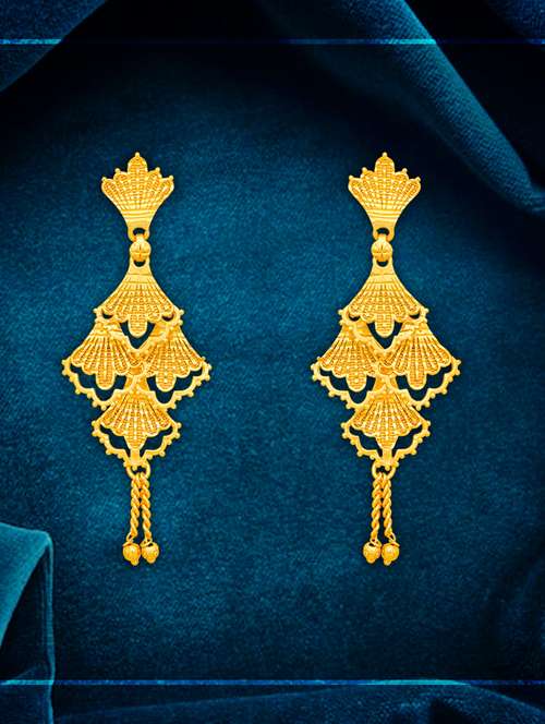 gold plated drop earrings - 20848729 - Standard Image - 0