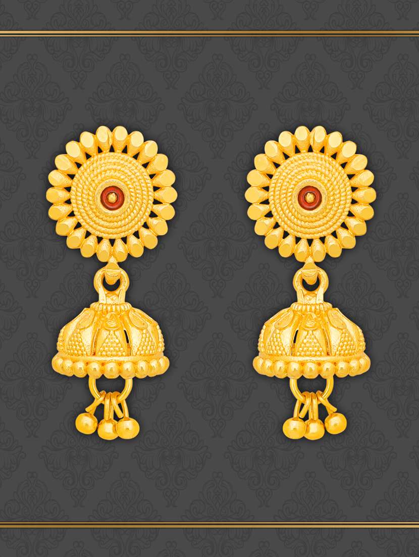 Jhumka Senco Gold Earrings Buy Online Gold Plated Jhumka Earrings