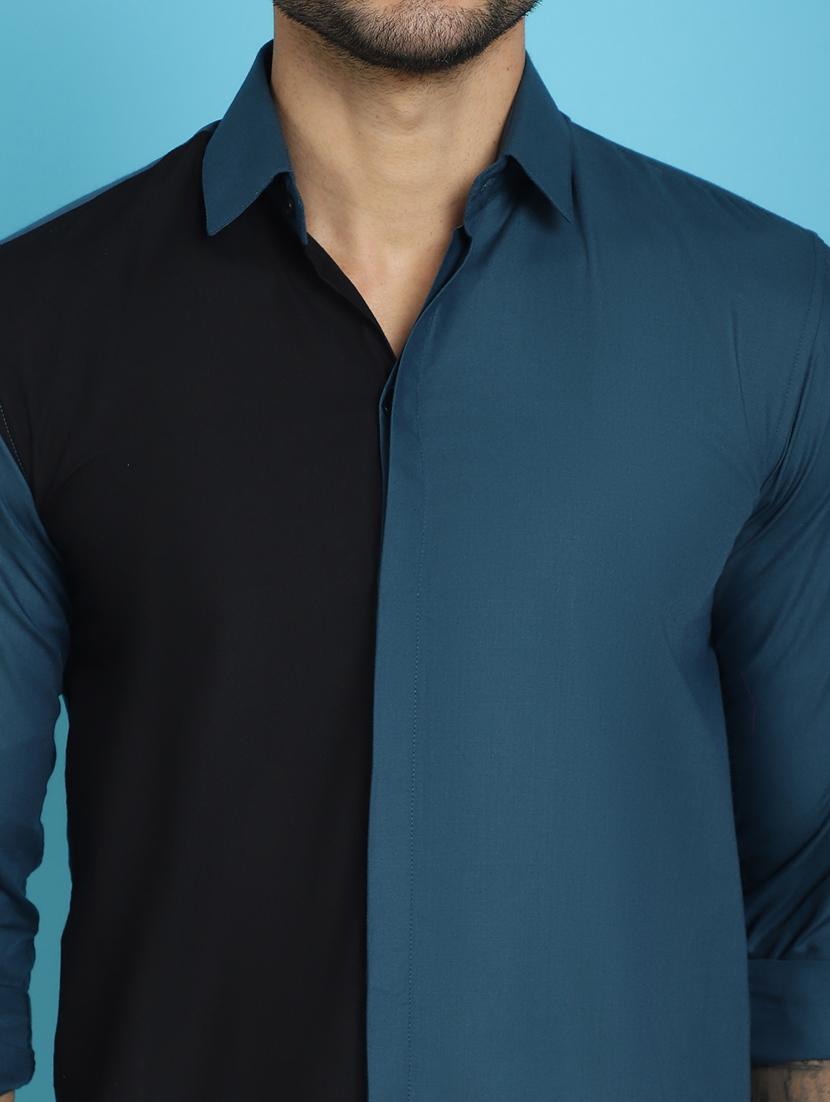 teal cotton cotton satin casual shirt - 20848826 - Standard Image - 5