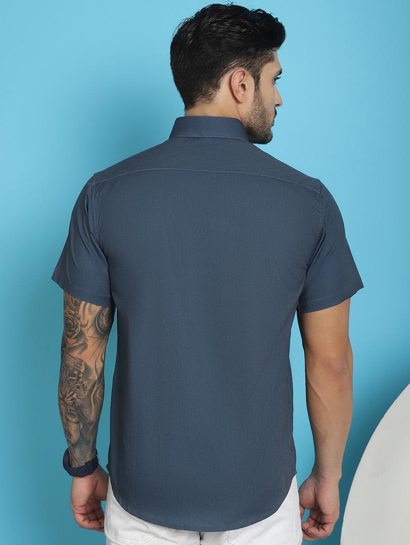 charcoal cotton blend casual shirt - 20848828 - Standard Image - 3