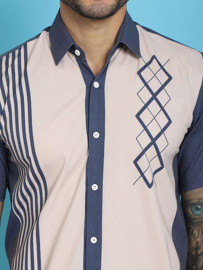 cream cotton blend casual shirt - 20848829 - Standard Image - 5