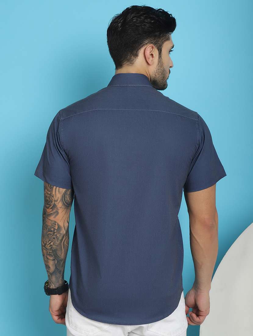 white cotton blend casual shirt - 20848832 -  Standard Image - 3