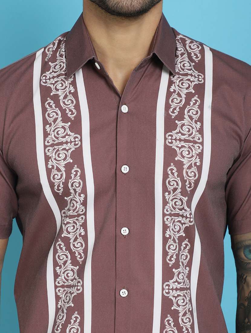 magenta cotton blend casual shirt - 20848838 -  Standard Image - 5