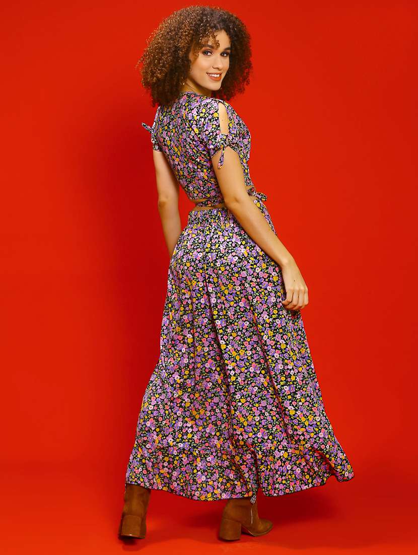 women multicolored floral printed top and skirt co-ord set - 20848841 -  Standard Image - 3