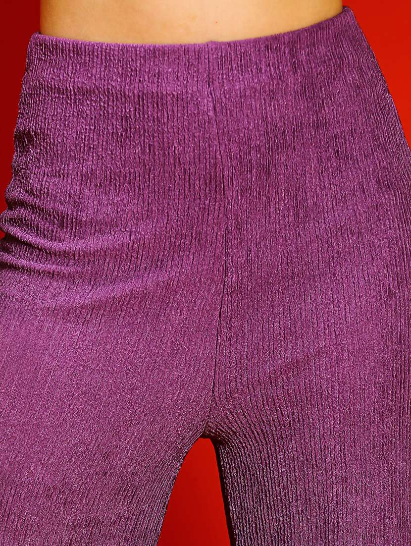mauve polyester flat front trouser - 20848916 -  Standard Image - 5