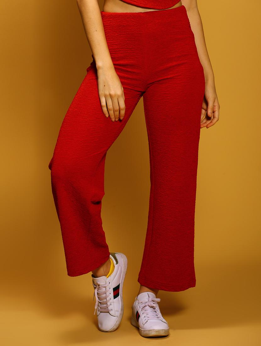 red polyester flat front trouser - 20848918 - Zoom Image - 0