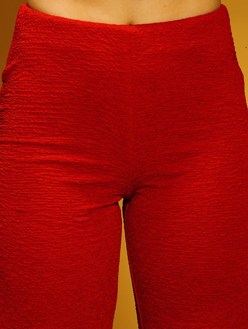 red polyester flat front trouser - 20848918 - Standard Image - 5