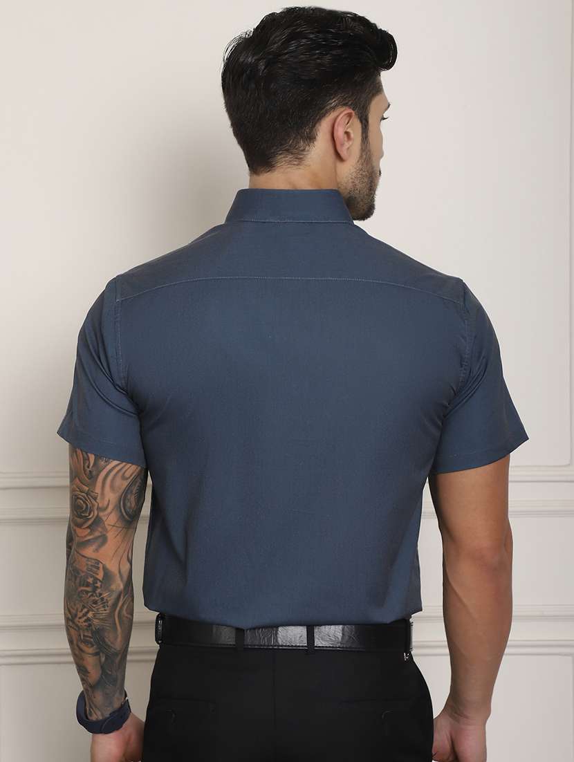 charcoal cotton blend casual shirt - 20848922 -  Standard Image - 3