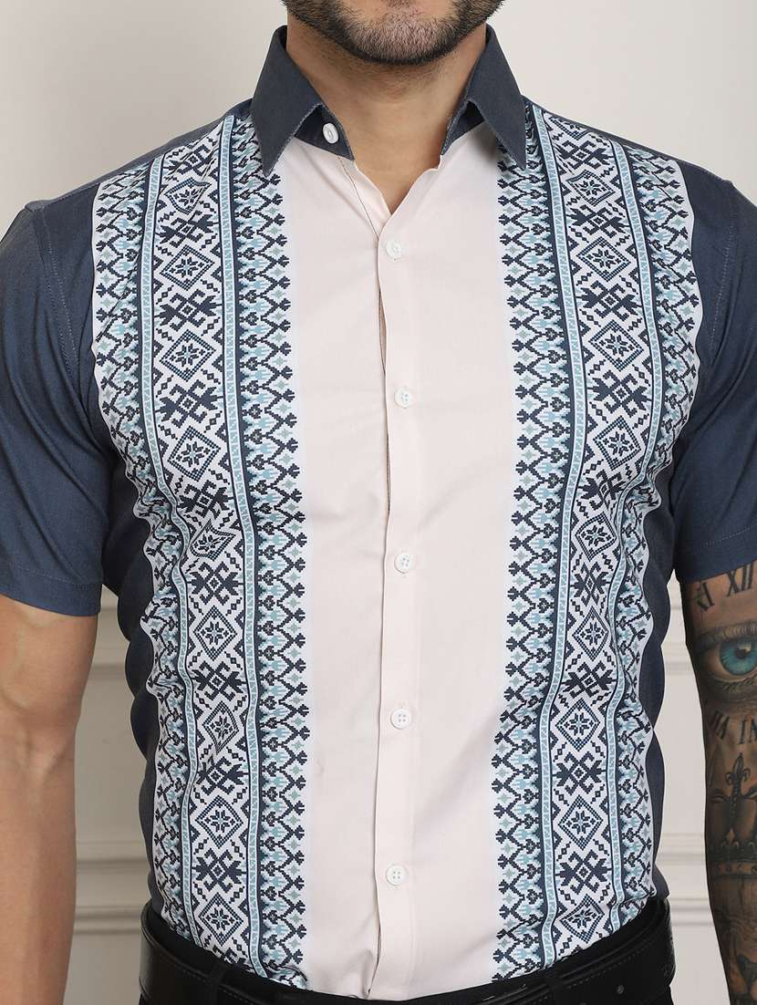 charcoal cotton blend casual shirt - 20848922 -  Standard Image - 5