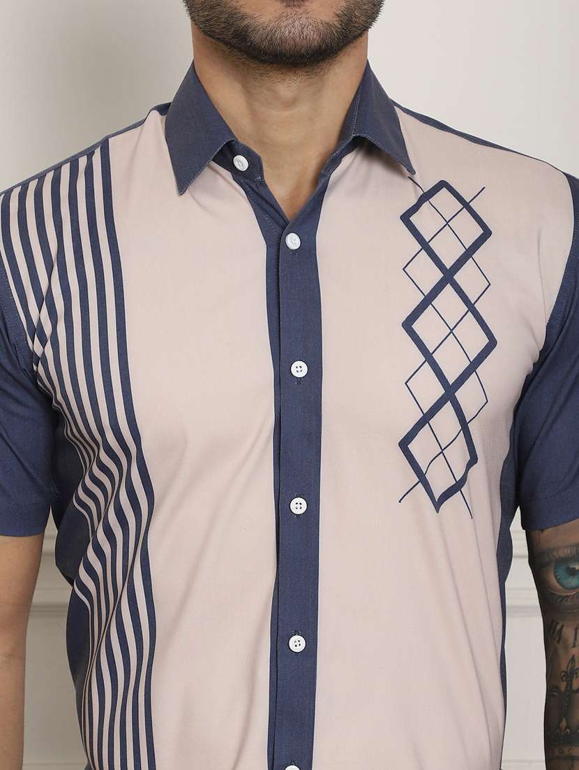 cream cotton blend casual shirt - 20848923 -  Standard Image - 5