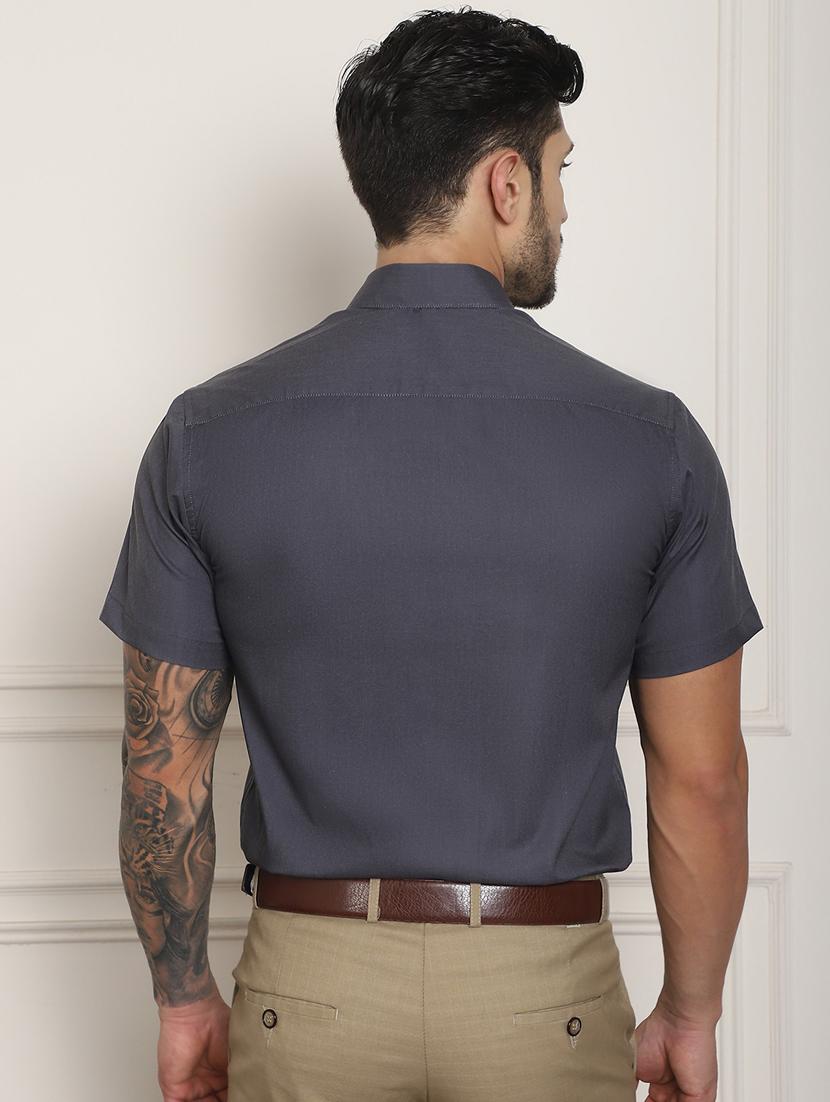 charcoal cotton blend casual shirt - 20848930 - Standard Image - 3