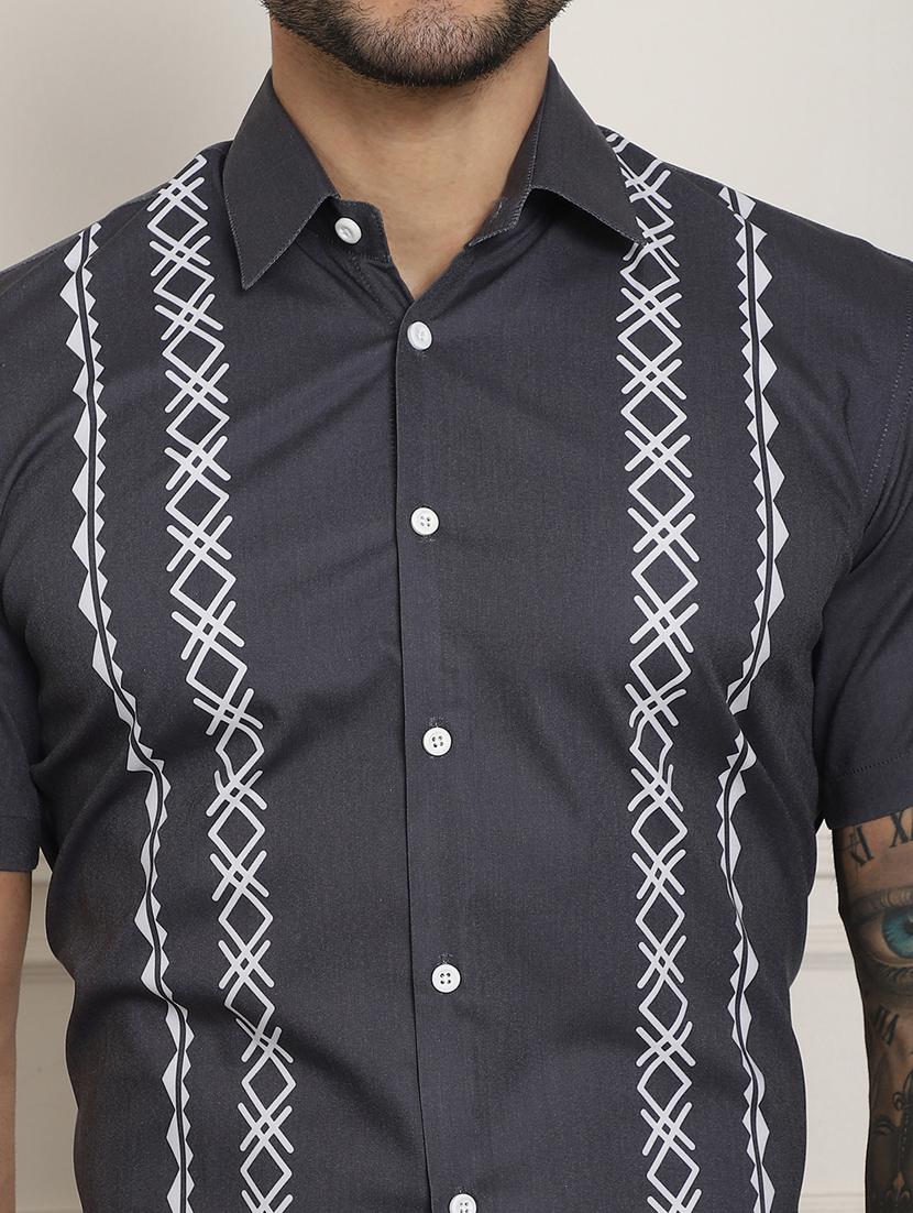 charcoal cotton blend casual shirt - 20848930 - Standard Image - 5