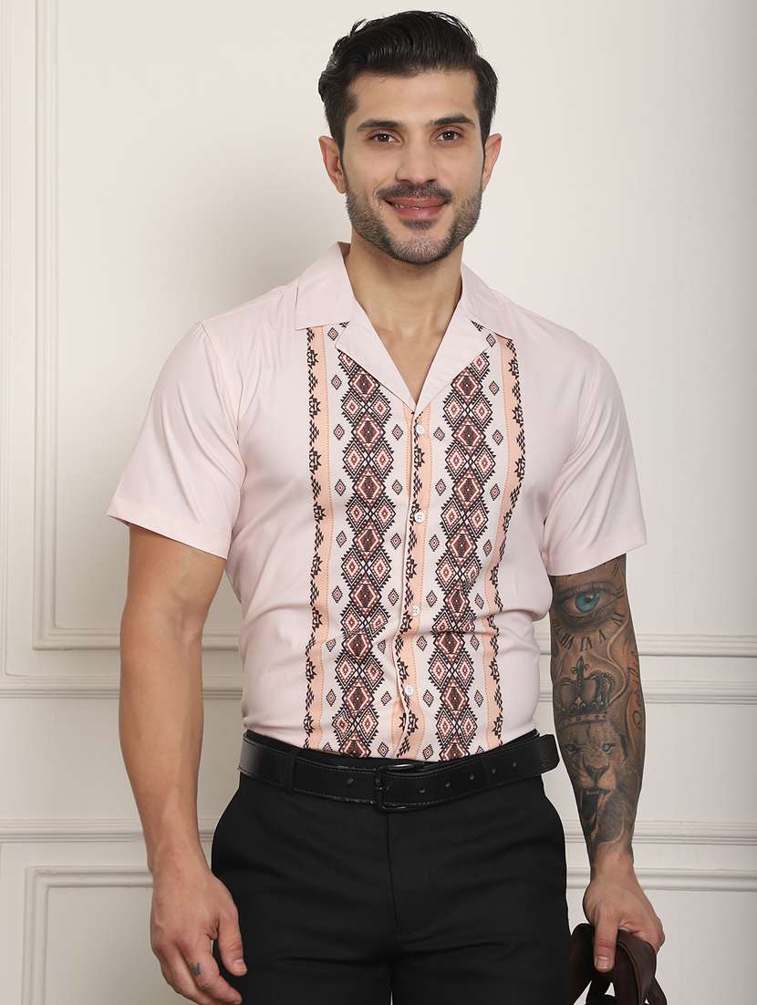 rosewater pink cotton casual shirt