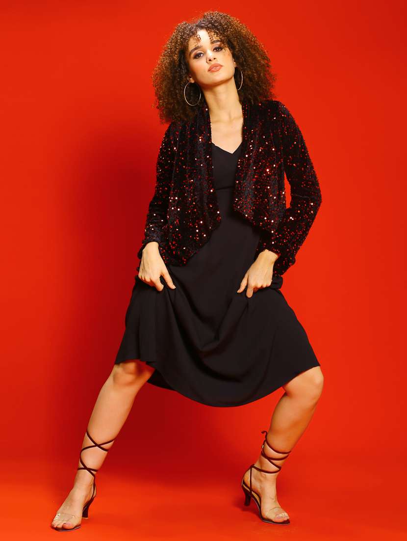 women red sequence regular shrug - 20849016 -  Standard Image - 3