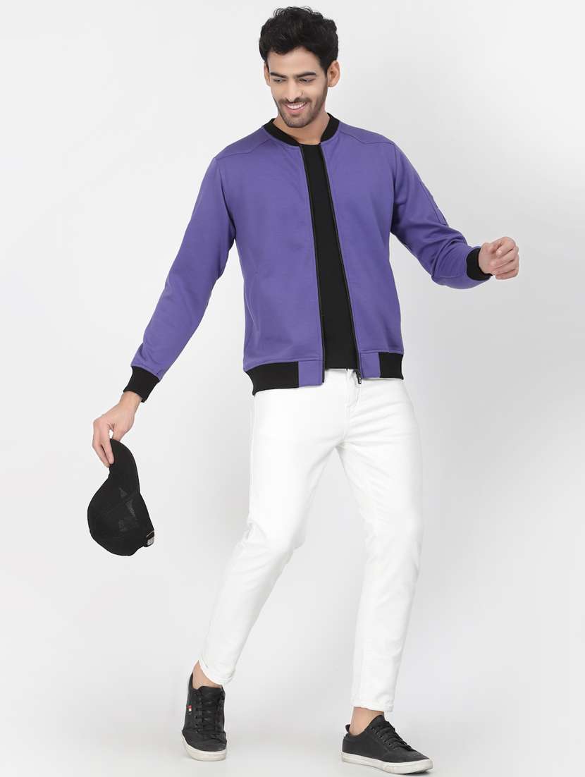 men color block long sleeve casual jacket - 20850976 -  Standard Image - 3
