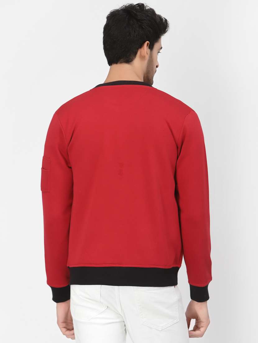 red cotton blend casual jacket - 20850979 -  Standard Image - 3