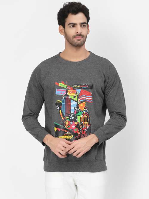 grey cotton graphic print sweatshirt - 20851159 -  Standard Image - 0