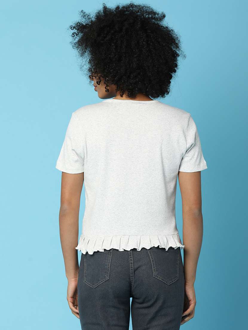 grey cotton regular tshirt - 20852258 -  Standard Image - 3