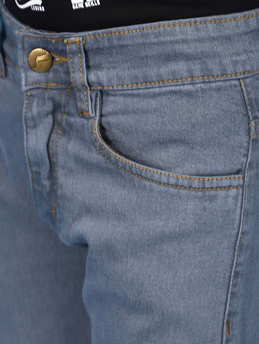 solid grey denim jeans - 20852272 -  Standard Image - 3