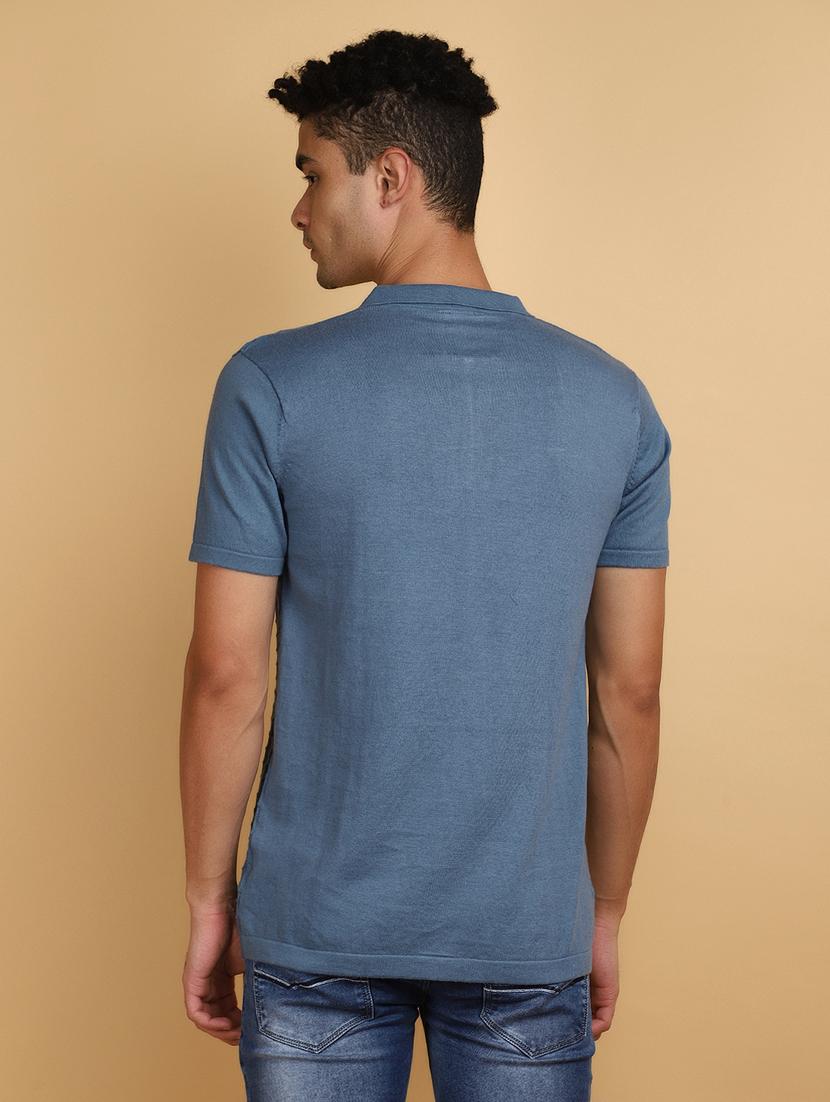 men polo neck self design t-shirt - 20852273 - Standard Image - 3