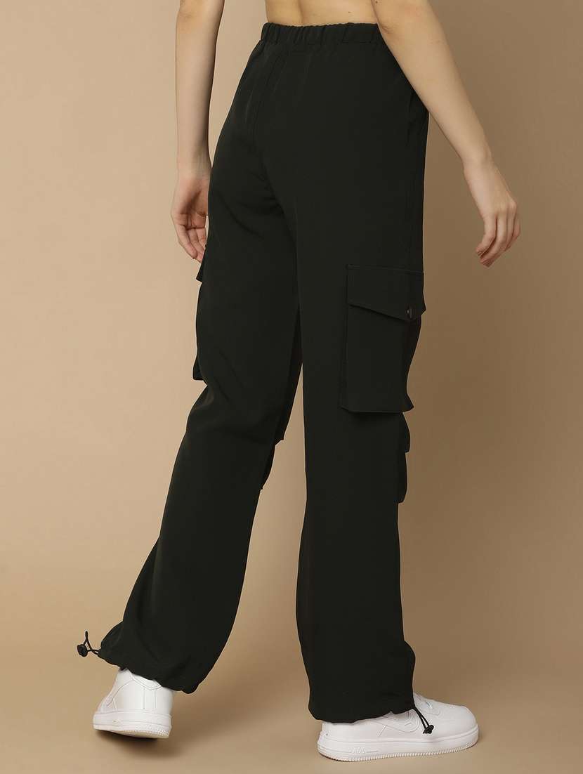 green polyester cargo trouser - 20852293 -  Standard Image - 3