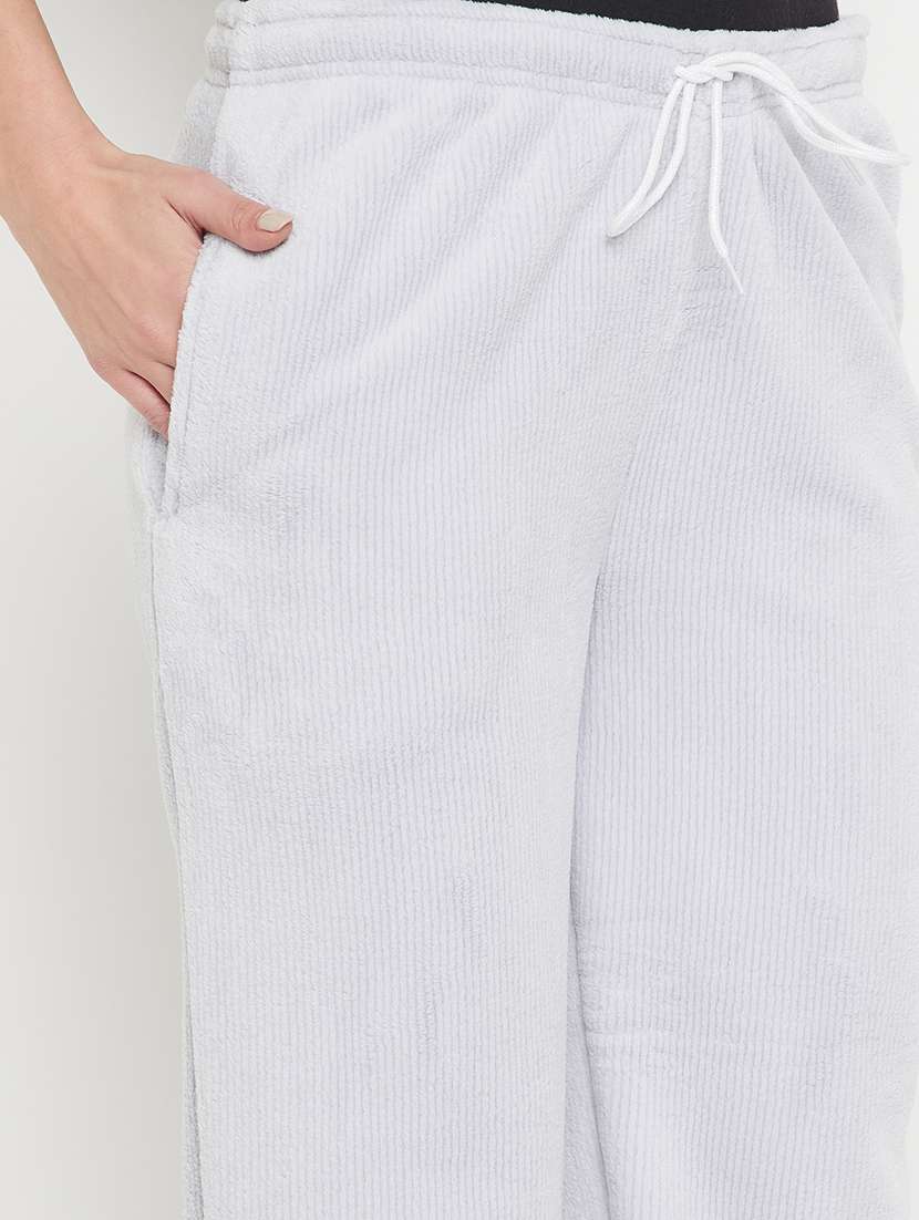 grey fleece joggers bottom wear - 20852345 -  Standard Image - 5