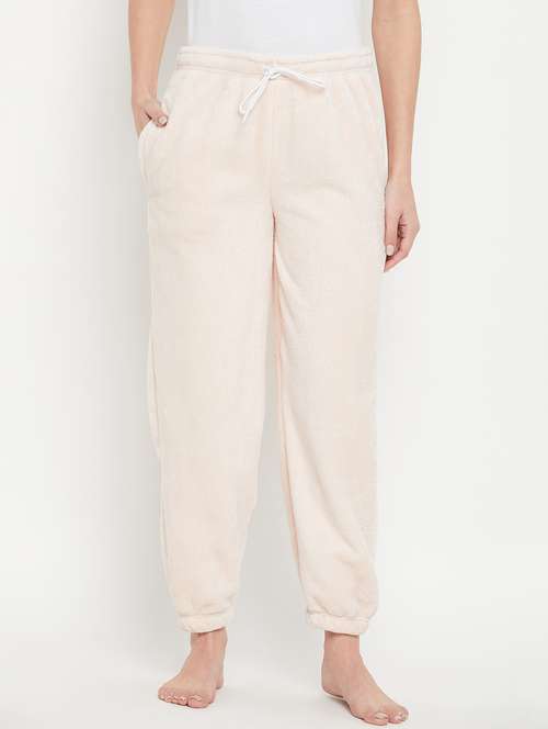 light pink fleece bottom wear - 20852346 - Standard Image - 0